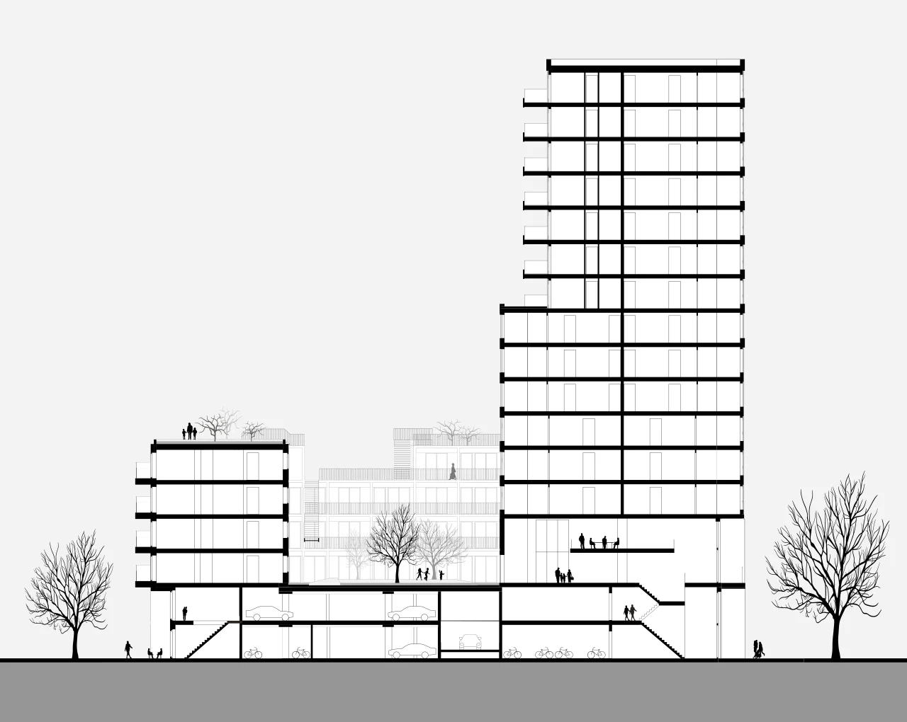 LEVS Nieuwegein doorsnede grijs