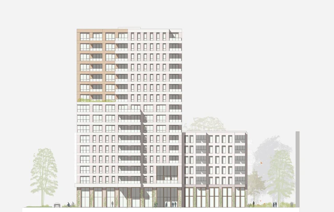 LEVS Nieuwegein gevel oost grijs