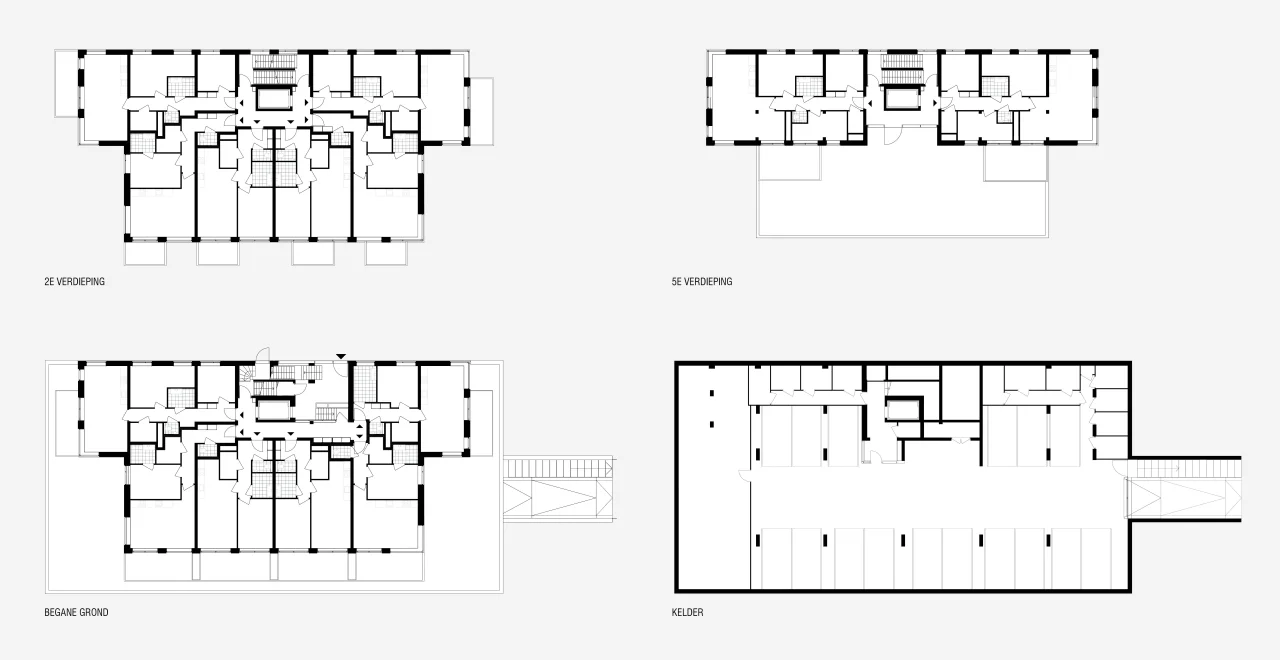 LEVS Cubes Mannourystraat overzichtsplattegronden grijs