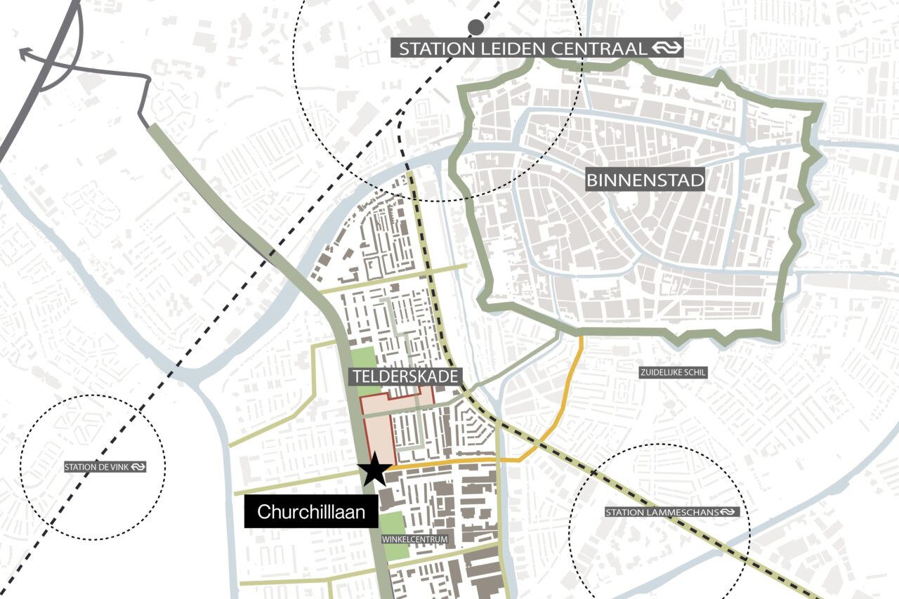 Churchilllaan Leiden: stedelijk weefsel hechten